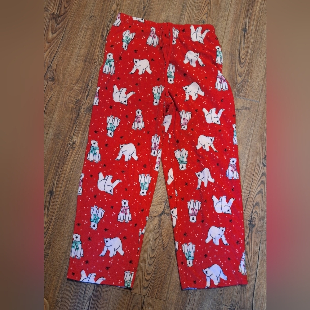 Holiday Time Red Polar Bear Pajama Bottoms ☆Size M☆